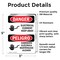 Signmission Electrical Current Keep Away Bilingual Danger Sign, Vinyl Decal, 3.5in W x 5in L, 2PK OS-2PACK-DS-D-35-VS-1194 - alternate 6